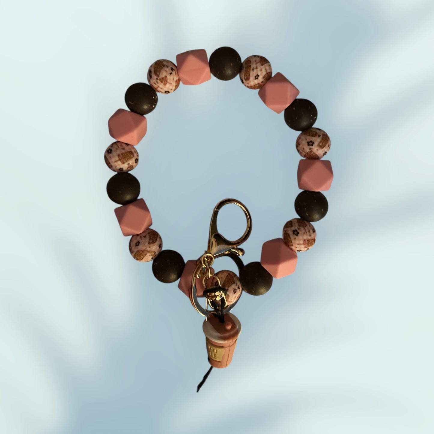 But first coffee wristlet keychain