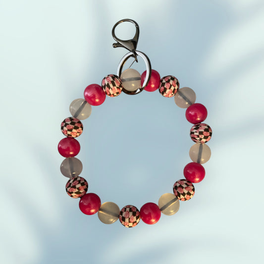 NAUGHTY talk hearts wristlet keychain