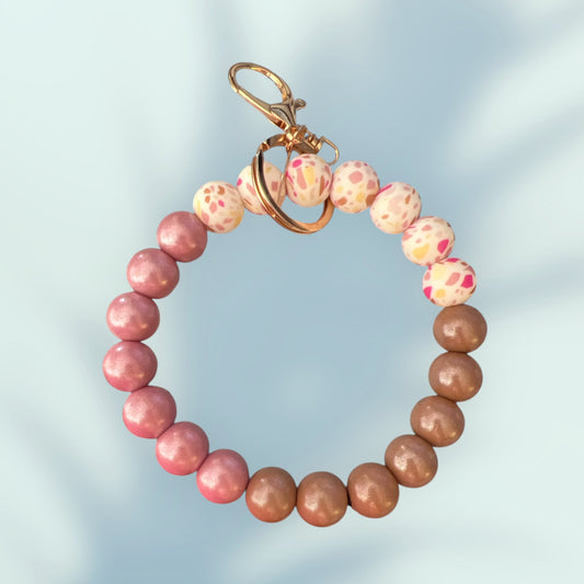 Sunset Terrazzo wristlet keychain