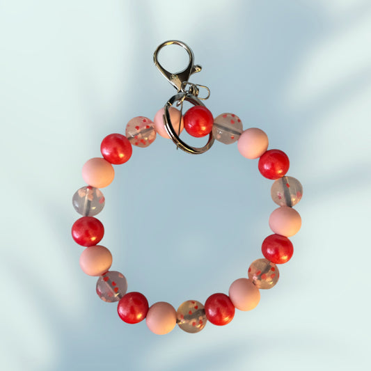 Confetti Hearts charm wristlet keychain